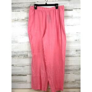 Bryn Walker Womens XXL Primrose Pink 100% Linen Casual Summer Ankle Pants NWT